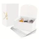 Sada 3 ks bielych darčekových krabičiek so žltou mašľou 27 × 20 × 8 cm, skladacie papierové boxy na darčeky a dekorácie 1