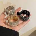 Sada 3 ks mini kovových sponiek do vlasov s kamienkami 4,5 × 2 cm Elegantná ozdoba na vysoký culík 3