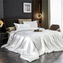 Sada 4 ks povlečenia Twin Size Povlak na prikrývku 150 x 200 cm Prestieradlo 170 x 230 cm 2x povlak na vankúš 48 x 74 cm Lesklé 3