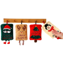 Sada 4 ks uterákov na ruky s vianočnými motívmi a pútkom 18,7 x 23,7 cm zosilnený fleece rýchloschnúci savý pre kúpeľňu aj kuchyňu 13