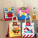 Sada 4 obedových termo tašiek jablko králik hamburger psík 19x22,5x17 cm Izolačné chladiace tašky na jedlo s fóliou zipsom a drukmi 10