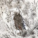 Sada 40 ks černobílých samolepek s květinovými a rostlinnými motivy 7,5 x 17 cm na průhledné plastové nálepce pro kreativní projekty 4