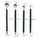 Sada 4ks oboustranných nerezových modelovacích nástrojů s kuličkami 12-13 cm pro sochařství keramiky zdobení a modelování hlíny 3