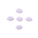 Sada 5 ks magnetek mráček dekorativní 2,5 cm pryskyřice s magnetem mini magnety na lednici a kovové povrchy do domácnosti 3