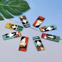 Sada 5 ks magnetická záložka do knihy 12 x 2 cm skladací tvar kočka farebný ilustrativní motiv 6