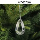 Sada 5 ks plastových průhledných dekorací na vánoční stromek ve tvaru kapky 4,7 x 2,7 cm 2