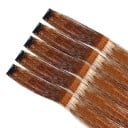 Sada 5 ks třpytivé pramínky do vlasů lamety 50 cm syntetické prodloužení vlasů klipové uchycení pro styling účesu 15