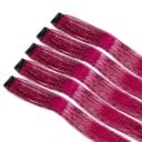 Sada 5 ks třpytivé pramínky do vlasů lamety 50 cm syntetické prodloužení vlasů klipové uchycení pro styling účesu 7