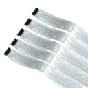 Sada 5 ks třpytivé pramínky do vlasů lamety 50 cm syntetické prodloužení vlasů klipové uchycení pro styling účesu 9