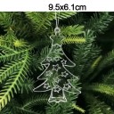 Sada 5 ks Vianočné dekorácie Stromček s hviezdami 9,5 × 6,1 cm Priehľadné plastové Ozdoby na stromček 2