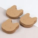 Sada 50 ks papírových držáků na náušnice 3,5 × 3,5 cm, prezentační kartičky na šperky se dvěma otvory pro vystavení 4