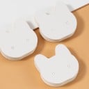 Sada 50 ks papírových držáků na náušnice 3,5 × 3,5 cm, prezentační kartičky na šperky se dvěma otvory pro vystavení 5