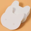 Sada 50 ks papírových držáků na náušnice 3,5 × 3,5 cm, prezentační kartičky na šperky se dvěma otvory pro vystavení 7