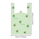 Sada 50 ks plastových tašek 36×20 cm potištěné tašky s motivem avokáda světle zelená na balení dárků a drobností 2
