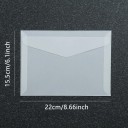 Sada 50 ks priehľadných obálok 22 x 15,5 cm polopriehľadný papier samolepiaca klopa obálky na priania pozvánky 2