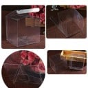 Sada 50 ks priehľadných plastových darčekových krabičiek 5 × 5 × 5 cm, skladacie kocky s viečkom na drobnosti a dekorácie 3