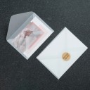 Sada 50 ks průhledných obálek 16 x 11 cm poloprůhledný papír samolepicí klopa obálky 3