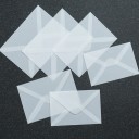 Sada 50 ks průhledných obálek 16 x 11 cm poloprůhledný papír samolepicí klopa obálky 7