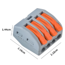 Sada 50 ks svorkovníc pre elektrické káble 4portové 32A 450V 2,18 x 2,18 x 1,44 cm Rýchle pripojenie vodičov PA plast Bezpečné spojenie 2