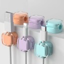 Sada 6 bucăți de suporturi magnetice colorate pentru cabluri cu bază adezivă pentru gestionarea firelor 22x22x14,6 mm 6