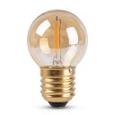 Sada 6 ks kulatých LED žárovek E27 Stmívatelné s LED vláknem 1 W 220 V Jantarové sklo a zlatá patice Teplá bílá 2200 K Do lamp a svítidel 2