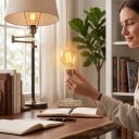 Sada 6 ks LED žárovek s vláknem G45 E27 Stmívatelné 4 W 320 lm 220 V 7,3 x 4,5 cm Jantarové sklo Teplá bílá 2700 K Do lamp a svítidel 6