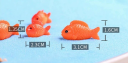 Sada 6 ks mini rybičky oranžová rybka 2,3–3,1 cm Dekoratívne figúrky rýb pre mini záhradu dioráma jazierko dekorácie 3