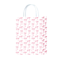 Sada 6 ks růžová dárková taška s mašličkami 15x8x21 cm papír pevná ucha dekorativní taška na dárky narozeniny oslavy 3