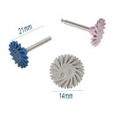 Sada 6 zubních leštiček z pryže pro kompozitní pryskyřice Diamantové RA kotouče spirálové flexibilní nástroje 21 x 14 mm 2