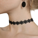 Sada 6ks dámských černých chokerů, krajkový design, praktické zapínání, stylový doplněk pro každodenní a večerní nošení 5