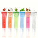 Sada 6x 15ml lesk na rty čirý Hydratační s vitaminem E Různé příchutě 3x10,8 cm Kosmetika Péče o rty Lesklý efekt 3