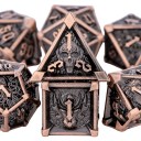 Sada 7 ks hracích kociek Temné fantasy Lebka RPG kocky pre stolné hry Dračí doupě a roleplay hry 13