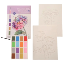 Sada akvarelového malování Encounter Flowers 21,5×29,5 cm 4 obrazy květin 2 pigmentové papíry 1 štětec kreativní tvoření 2