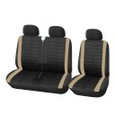 Sada autopotahov do dodávky 1+2 sedadlá 5 ks Univerzálne potahy s 3D pruhovaným vzorom Polyester a PE pena do auta 8