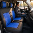 Sada autopotahov do dodávky 1+2 sedadlá 5 ks Univerzálne potahy s 3D vzorom pneumatiky Polyester pre úžitkové vozidlá 2