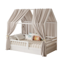 Sada baldachýnů nad postel 2 ks 135x350 cm mušelínová prodyšná látka praní 30 °C závěsný textilní doplněk do dětského pokoje 4