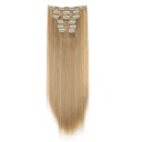 Sada clip in příčesky rovné 60 cm syntetické vlasy pro zahuštění a prodloužení účesu 6 ks snadná aplikace 13