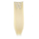 Sada clip in příčesky rovné 60 cm syntetické vlasy pro zahuštění a prodloužení účesu 6 ks snadná aplikace 19