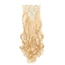 Sada clip in příčesky vlnité 55 cm syntetické vlasy tepelně odolné pro prodloužení a zahuštění vlasů 7 kusů 130 g 11