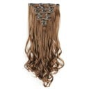 Sada clip in příčesky vlnité 55 cm syntetické vlasy tepelně odolné pro prodloužení a zahuštění vlasů 7 kusů 130 g 12