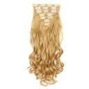 Sada clip in příčesky vlnité 55 cm syntetické vlasy tepelně odolné pro prodloužení a zahuštění vlasů 7 kusů 130 g 17
