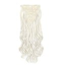 Sada clip in příčesky vlnité 55 cm syntetické vlasy tepelně odolné pro prodloužení a zahuštění vlasů 7 kusů 130 g 22