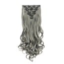 Sada clip in příčesky vlnité 55 cm syntetické vlasy tepelně odolné pro prodloužení a zahuštění vlasů 7 kusů 130 g 24