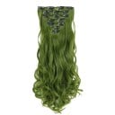 Sada clip in příčesky vlnité 55 cm syntetické vlasy tepelně odolné pro prodloužení a zahuštění vlasů 7 kusů 130 g 26