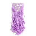 Sada clip in příčesky vlnité 55 cm syntetické vlasy tepelně odolné pro prodloužení a zahuštění vlasů 7 kusů 130 g 28