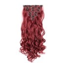 Sada clip in příčesky vlnité 55 cm syntetické vlasy tepelně odolné pro prodloužení a zahuštění vlasů 7 kusů 130 g 31