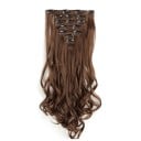 Sada clip in příčesky vlnité 55 cm syntetické vlasy tepelně odolné pro prodloužení a zahuštění vlasů 7 kusů 130 g 33