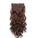 Sada clip in příčesky vlnité 55 cm syntetické vlasy tepelně odolné pro prodloužení a zahuštění vlasů 7 kusů 130 g 35