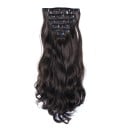 Sada clip in příčesky vlnité 55 cm syntetické vlasy tepelně odolné pro prodloužení a zahuštění vlasů 7 kusů 130 g 39