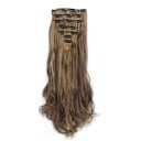 Sada clip in příčesky vlnité 55 cm syntetické vlasy tepelně odolné pro prodloužení a zahuštění vlasů 7 kusů 130 g 3